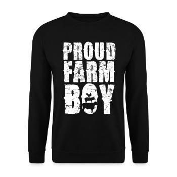 Proud farm boy country life - Unisex Sweatshirt - black - Front - Alina (178cm) & Michal (187cm)