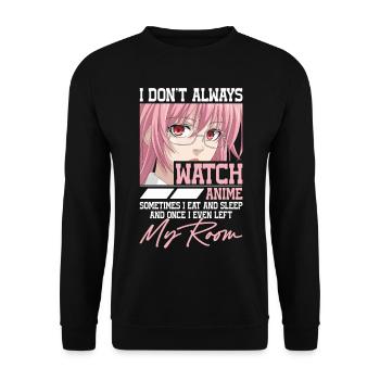 Ich schaue nicht immer Anime - Unisex Pullover - Schwarz - Vorne - Alina (178cm) & Michal (187cm)