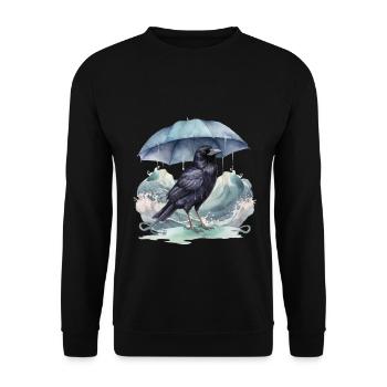Bird Birds Umbrella Weather Coast Sea - Unisex Sweatshirt - black - Front - Alina (178cm) & Michal (187cm)