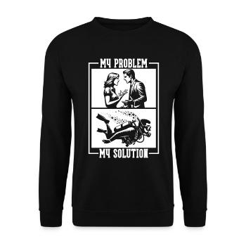 Scuba Diving My Problem My Pictogram Dad Swimmer - Unisex Sweatshirt - black - Front - Alina (178cm) & Michal (187cm)