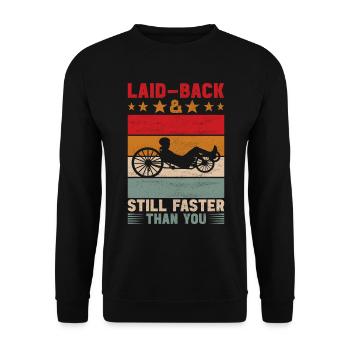 Recumbent Trike Liegetrike Liegedreirad - Unisex Pullover - Schwarz - Vorne - Alina (178cm) & Michal (187cm)