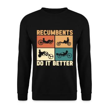 Recumbent Trike Liegetrike Liegedreirad - Unisex Pullover - Schwarz - Vorne - Alina (178cm) & Michal (187cm)