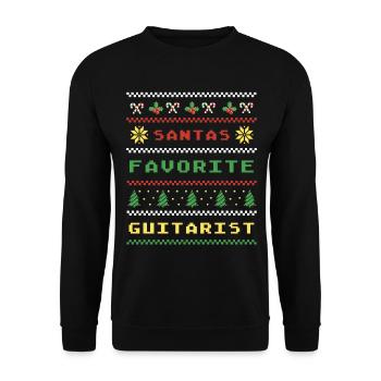 Santa's Favorite Guitarist Christmas Guitar - Unisex Sweatshirt - black - Front - Alina (178cm) & Michal (187cm)