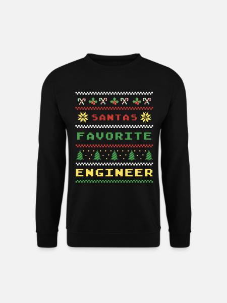 Weihnachtliches Ingenieur-Motiv - Unisex Pullover - Schwarz