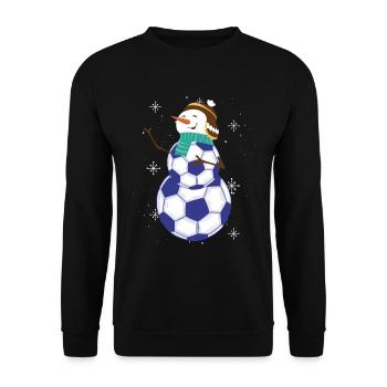 Cheerful snowman with soccer balls - Unisex Sweatshirt - black - Front - Alina (178cm) & Michal (187cm)