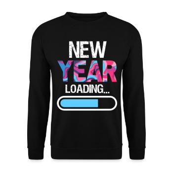 New Year Loading Happy New Year New Year's Eve - Unisex Sweatshirt - black - Front - Alina (178cm) & Michal (187cm)