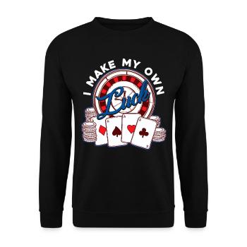 I Make My Own Luck Poker - Unisex Sweatshirt - black - Front - Alina (178cm) & Michal (187cm)