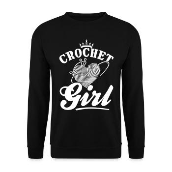 Crochet Filles Crochet Crochet - Crochet Fille - Sweat-shirt Unisexe - noir - Devant - Alina (178cm) & Michal (187cm)