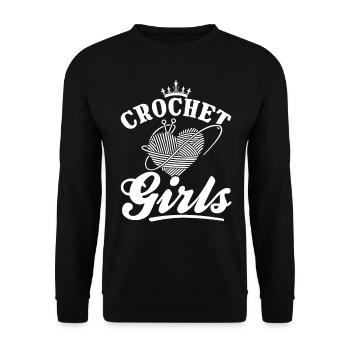 Crochet Fille Crocheteuse Crochet - Crochet Filles - Sweat-shirt Unisexe - noir - Devant - Alina (178cm) & Michal (187cm)