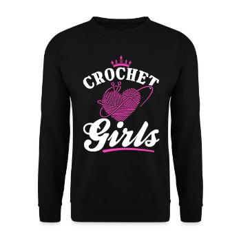 Crochet fille crochet crochet crochet - Crochet filles - Sweat-shirt Unisexe - noir - Devant - Alina (178cm) & Michal (187cm)