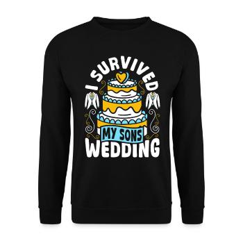 Bräutigam Mutter Hochzeit meines Sohnes überlebt - Unisex Pullover - Schwarz - Vorne - Alina (178cm) & Michal (187cm)