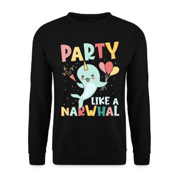 Marine Science Narwhal Unicorn of the Sea - Unisex Sweatshirt - black - Front - Alina (178cm) & Michal (187cm)