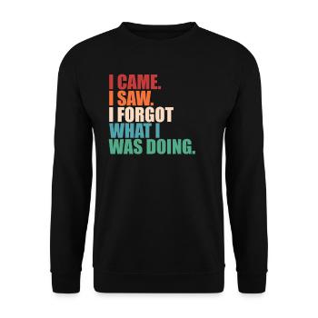 I Came I Saw I Forgot Humor Funny Forgetfulness - Unisex Sweatshirt - black - Front - Alina (178cm) & Michal (187cm)