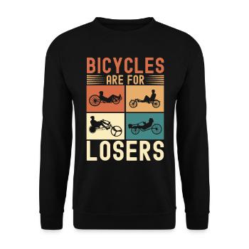 Recumbent Trike Liegetrike Liegedreirad - Unisex Pullover - Schwarz - Vorne - Alina (178cm) & Michal (187cm)
