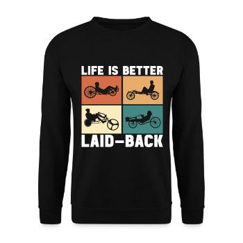 Recumbent Trike Liegetrike Liegedreirad - Unisex Pullover - Schwarz - Vorne - Alina (178cm) & Michal (187cm)