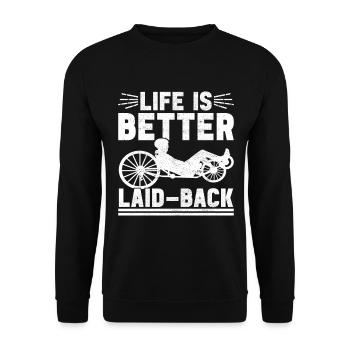Recumbent Trike Liegetrike Liegedreirad - Unisex Pullover - Schwarz - Vorne - Alina (178cm) & Michal (187cm)