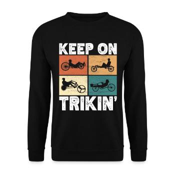 Recumbent Trike Liegetrike Liegedreirad - Unisex Pullover - Schwarz - Vorne - Alina (178cm) & Michal (187cm)