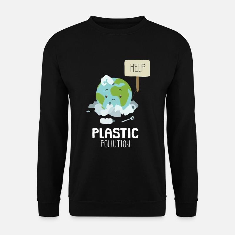 Hilfe Stop Plastikverschmutzung Umweltbewusstsein - Unisex Pullover - Schwarz