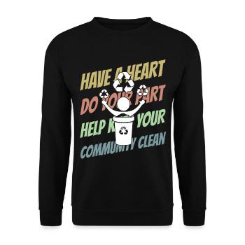 Littering, pollution, environmental awareness - Unisex Sweatshirt - black - Front - Alina (178cm) & Michal (187cm)