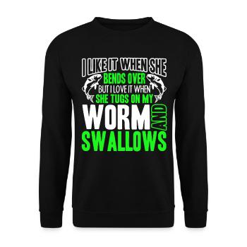 Fishing I Like It When She Bends Over - Unisex Sweatshirt - black - Front - Alina (178cm) & Michal (187cm)