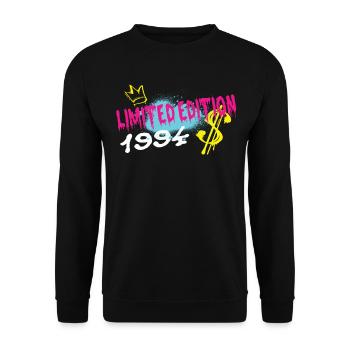 Limited Edition 1994 Birthday Born 1994 - Unisex Sweatshirt - black - Front - Alina (178cm) & Michal (187cm)