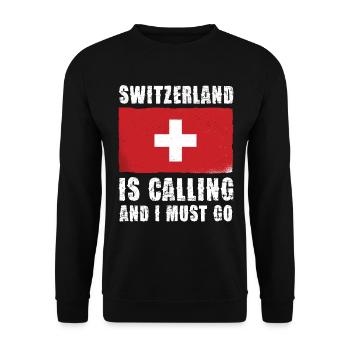 La Suisse m’appelle et je dois y aller - Sweat-shirt Unisexe - noir - Devant - Alina (178cm) & Michal (187cm)