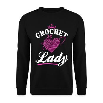 Crochet Fille Crochet Crochet - Crochet Lady - Sweat-shirt Unisexe - noir - Devant - Alina (178cm) & Michal (187cm)