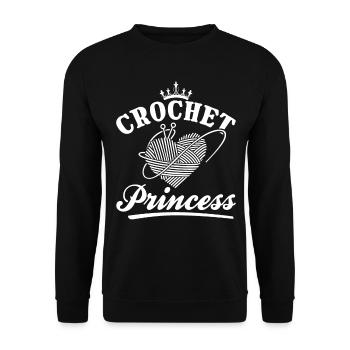 Crochet fille crocheteuse crochet - Crochet Prince - Sweat-shirt Unisexe - noir - Devant - Alina (178cm) & Michal (187cm)