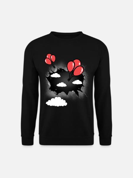 Balloon Celestial Sky Balloons - Unisex Sweatshirt - black