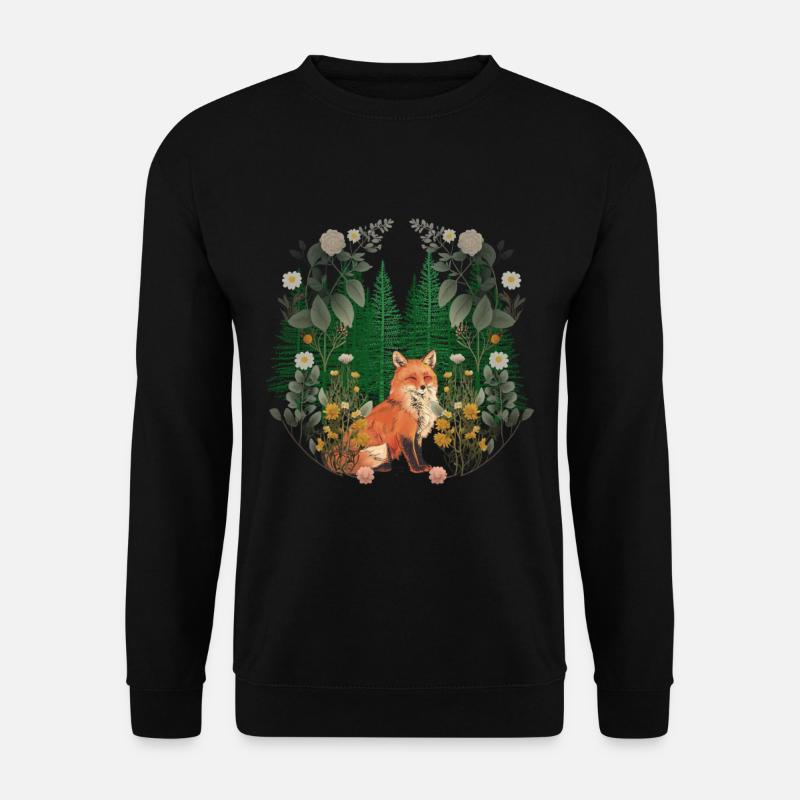Fuchs Füchse Wald Waldtiere Waldbewohner - Unisex Pullover - Schwarz