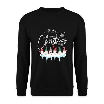Christmas merry christmas snow gnomes - Unisex Sweatshirt - black - Front - Alina (178cm) & Michal (187cm)