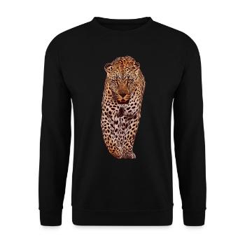 Léopard Animal Design Graphique - Sweat-shirt Unisexe - noir - Devant - Alina (178cm) & Michal (187cm)