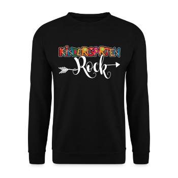 Kindergarten Teacher Kindergarten Rock - Unisex Sweatshirt - black - Front - Alina (178cm) & Michal (187cm)
