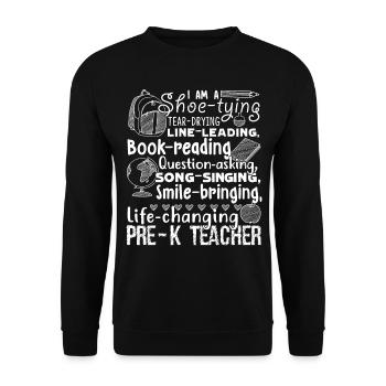 I am A Pre K Teacher - Unisex Sweatshirt - black - Front - Alina (178cm) & Michal (187cm)