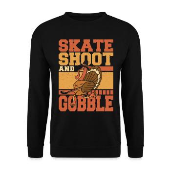 Maillot de hockey sur glace en Turquie pour Thanksgiving - Sweat-shirt Unisexe - noir - Devant - Alina (178cm) & Michal (187cm)
