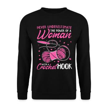 Ne sous-estimez jamais le pouvoir d’une femme avec un cr - Sweat-shirt Unisexe - noir - Devant - Alina (178cm) & Michal (187cm)