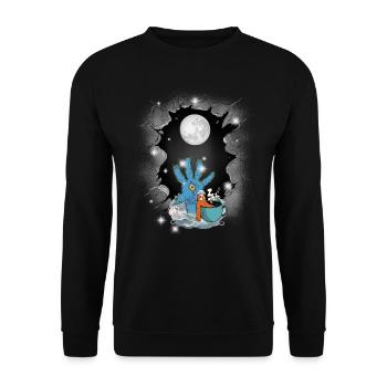 Halloween Fantasy lustig gruselig spaßig - Unisex Pullover - Schwarz - Vorne - Alina (178cm) & Michal (187cm)