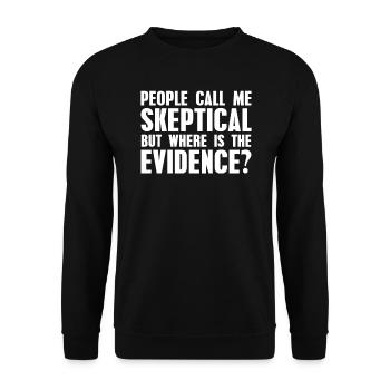 People skeptically call me humor science - Unisex Sweatshirt - black - Front - Alina (178cm) & Michal (187cm)