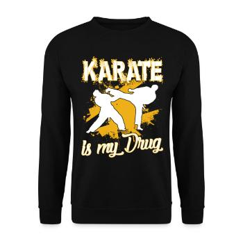 Karate Is My Drug - Unisex Sweatshirt - black - Front - Alina (178cm) & Michal (187cm)