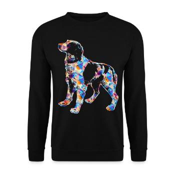 Brittany Spaniel Geometric - Unisex Sweatshirt - black - Front - Alina (178cm) & Michal (187cm)