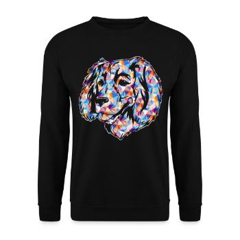 Boykin Spaniel Dog Geometric - Unisex Sweatshirt - black - Front - Alina (178cm) & Michal (187cm)