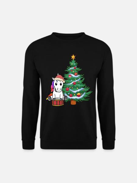 Einhorn Xmas Weihnachten Christmas Einhörner - Unisex Pullover - Schwarz