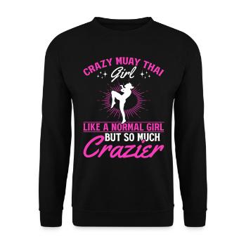 Folle Muay Thai fille Boxe thaïlandaise Muay Thai Girl - Sweat-shirt Unisexe - noir - Devant - Alina (178cm) & Michal (187cm)