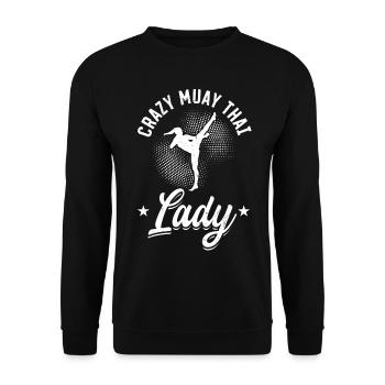 Folle Muay Thai Lady Muay Thai Combattante - Sweat-shirt Unisexe - noir - Devant - Alina (178cm) & Michal (187cm)