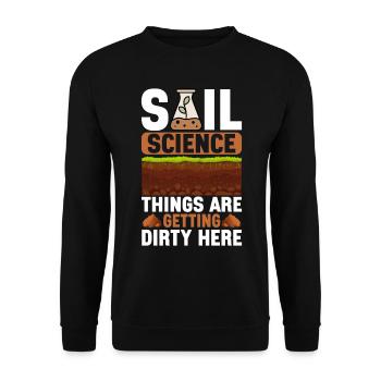 Bodenwissenschaftler Soil Science - Unisex Pullover - Schwarz - Vorne - Alina (178cm) & Michal (187cm)