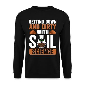 Bodenwissenschaftler Soil Science - Unisex Pullover - Schwarz - Vorne - Alina (178cm) & Michal (187cm)