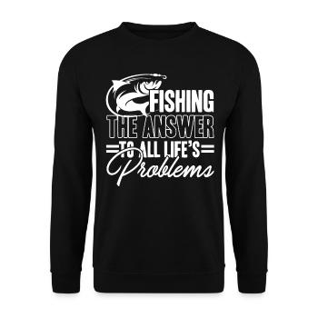 Fishing The Answer To All Life's Problems - Unisex Sweatshirt - black - Front - Alina (178cm) & Michal (187cm)