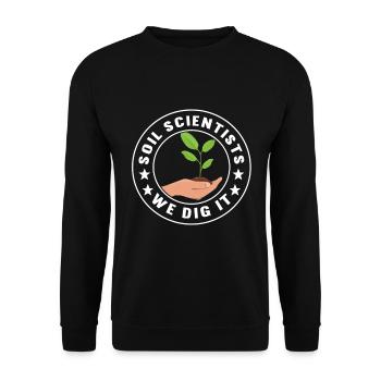Bodenwissenschaftler Soil Science - Unisex Pullover - Schwarz - Vorne - Alina (178cm) & Michal (187cm)