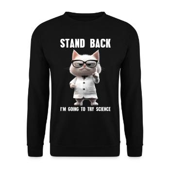 Je vais essayer la science Cat Meme Science - Sweat-shirt Unisexe - noir - Devant - Alina (178cm) & Michal (187cm)
