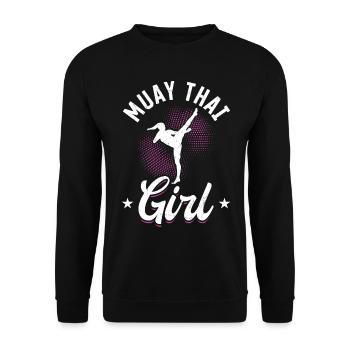Muay Thai Girl Muay Thai fighting Girl - Unisex Sweatshirt - black - Front - Alina (178cm) & Michal (187cm)